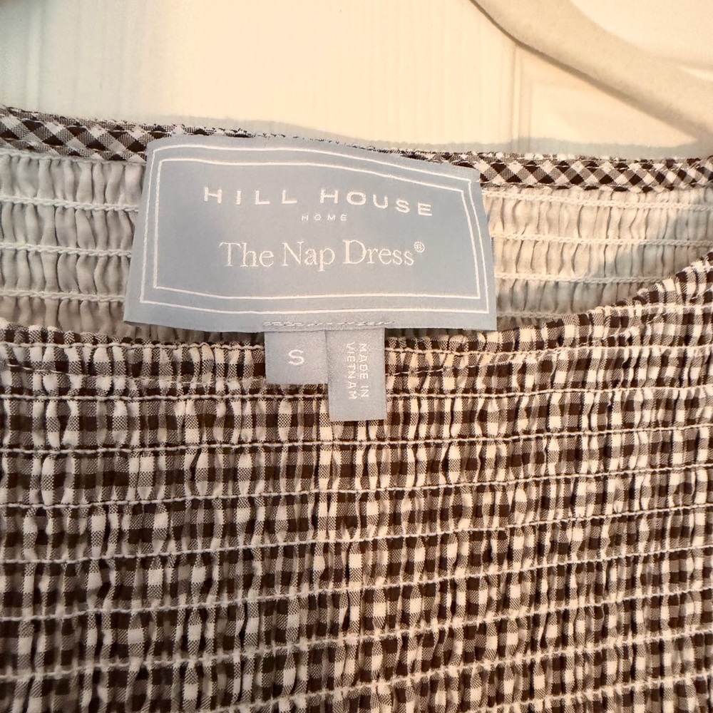 Hill House Cosima Mini Nap Dress Brown Gingham - Picture 2 of 3